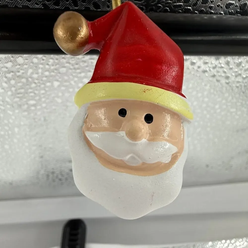 Santa Face Shower Curtain Hooks Set 12 Christmas Holiday Bathroom Decor 3 Inch